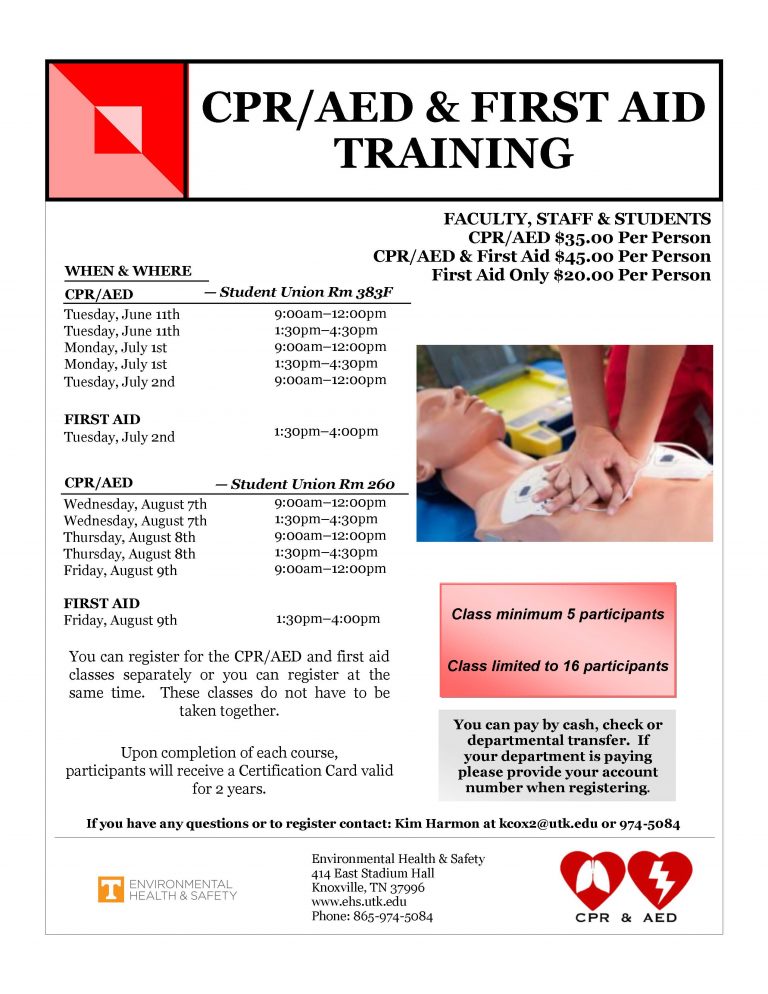 CPR-AED Training Opportunities – Summer, 2019 | Environmental Health ...