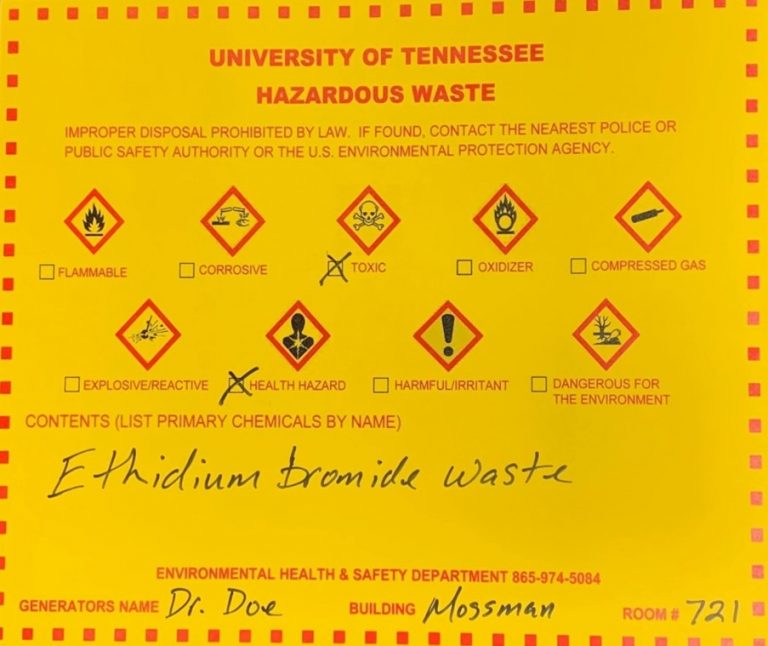 Ethidium Bromide Waste Management Environmental Health & Safety